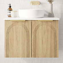 Arco 750mm Wall Hung Single Vanity with Solid Surface Countertop